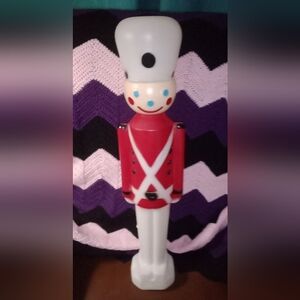 Vintage Christmas Toy Soldier Blow Mold Yard Art 31" Tall
